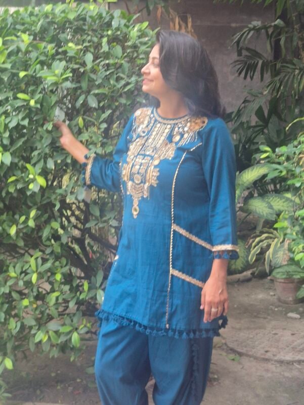 Blue Mirror Work Party Coordset