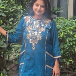 Blue Mirror Work Party Coordset - Image 1