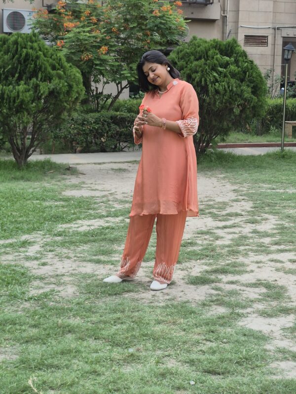 Marvellous Orange Two Piece Suit Set