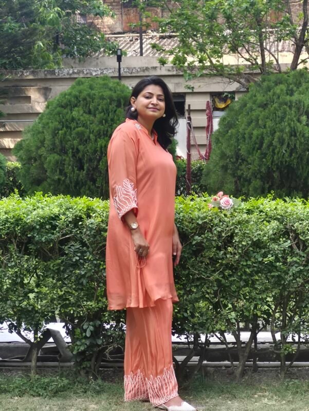 Marvellous Orange Two Piece Suit Set