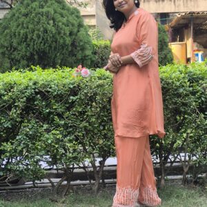 Marvellous Orange Two Piece Suit Set - Image 5