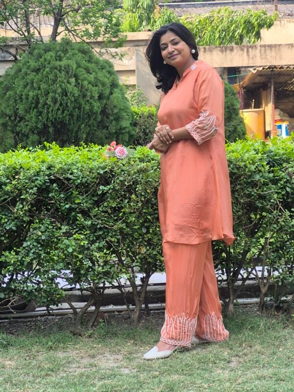 Marvellous Orange Two Piece Suit Set