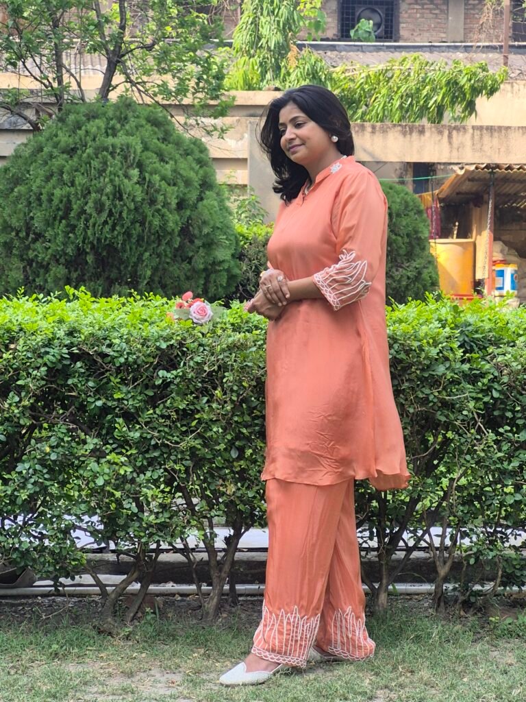 Marvellous Orange Two Piece Suit Set