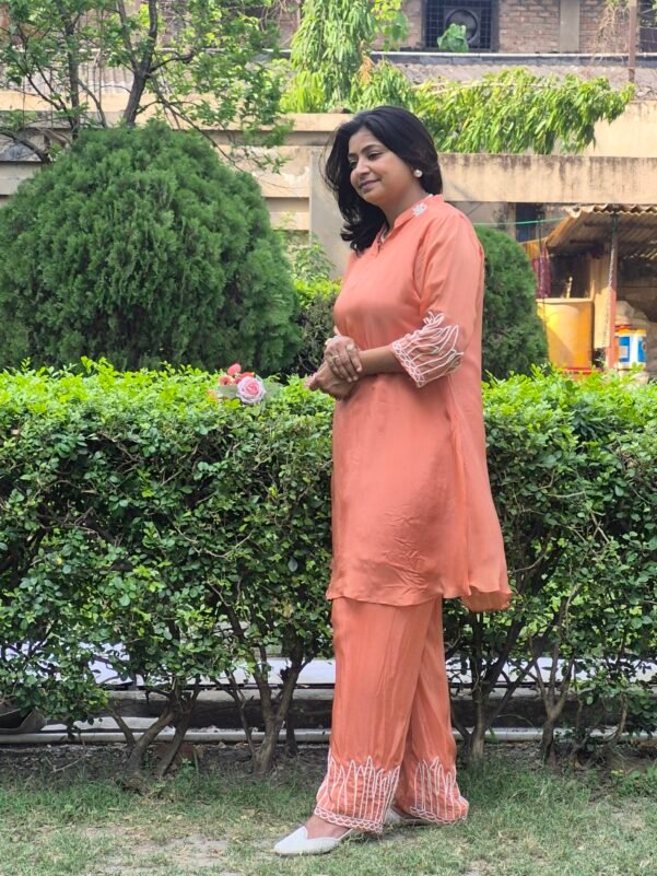Marvellous Orange Two Piece Suit Set