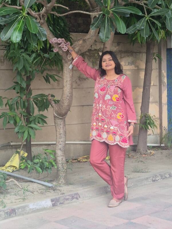 Passion Pink Party Wear Coord-set