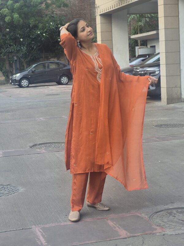 Marvelous Orange 3 Piece Suit Set
