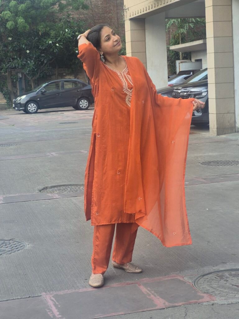 Marvelous Orange 3 Piece Suit Set