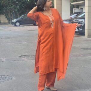 Marvelous Orange 3 Piece Suit Set