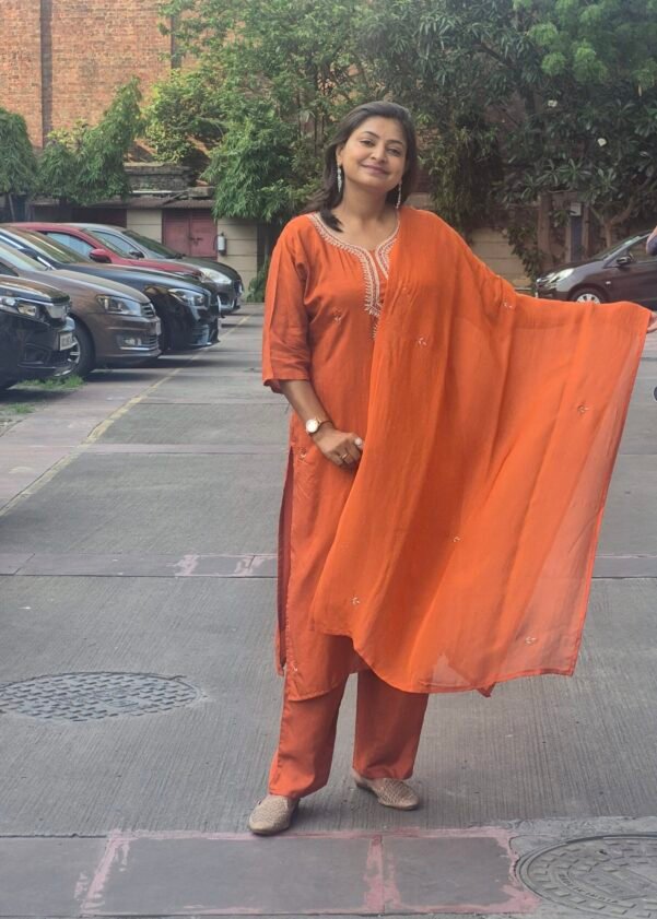 Marvelous Orange 3 Piece Suit Set