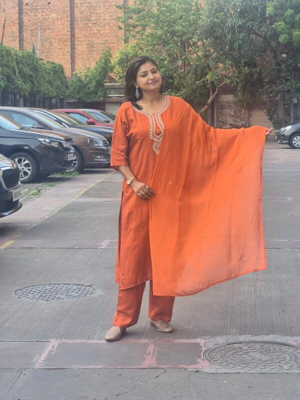 Marvelous Orange 3 Piece Suit Set