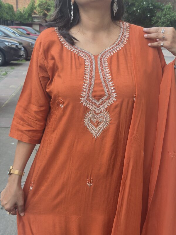 Marvelous Orange 3 Piece Suit Set