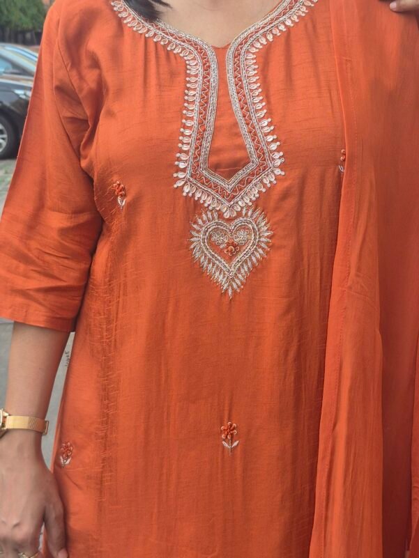 Marvelous Orange 3 Piece Suit Set
