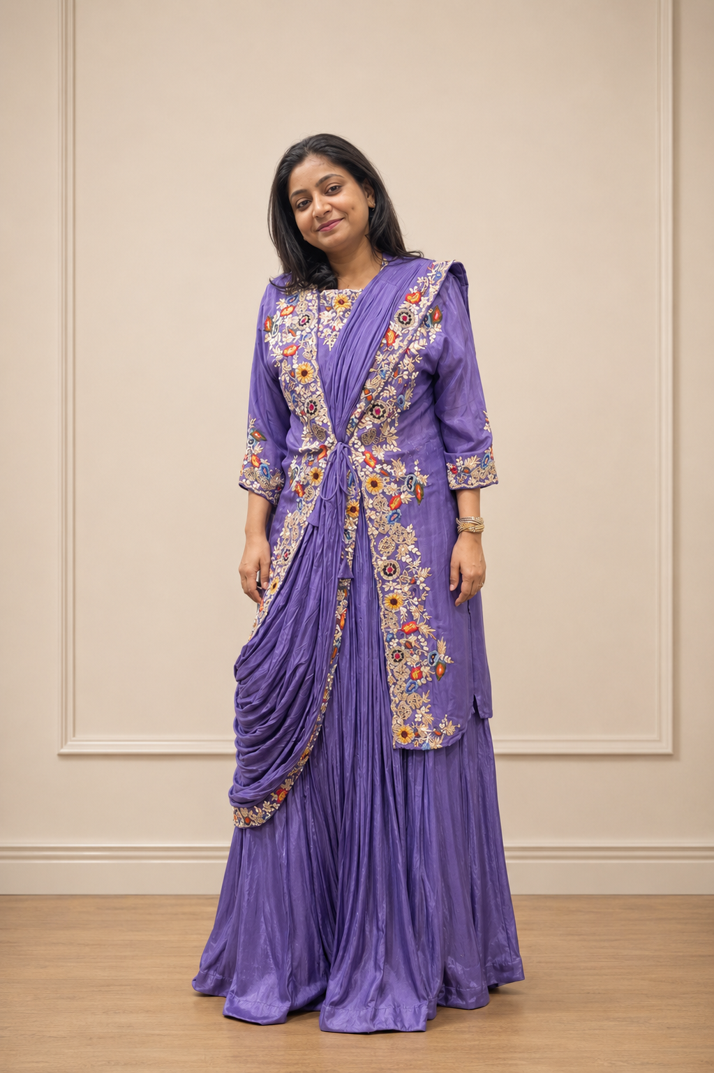 MAJESTIC LAVENDAR 3 PIECE INDO-WESTERN - Image 1
