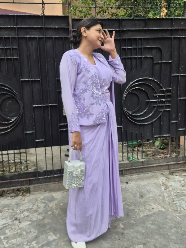 Mystical Lavendar Indo-Western Piece