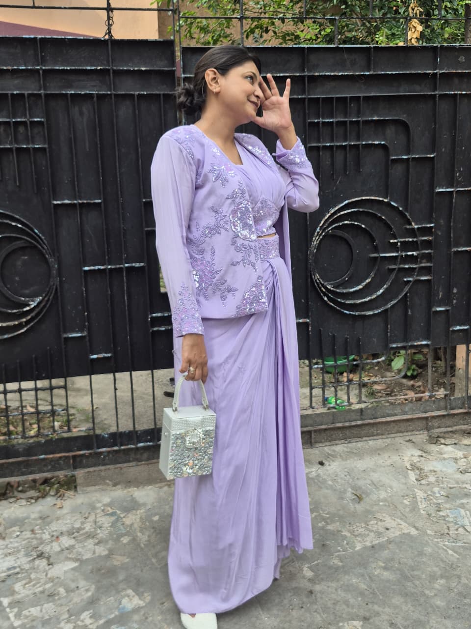 Mystical Lavendar Indo-Western Piece - Image 2