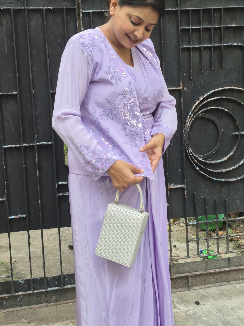 Mystical Lavendar Indo-Western Piece - Image 5