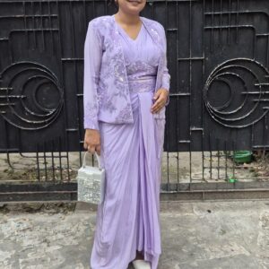 Mystical Lavendar Indo-Western Piece