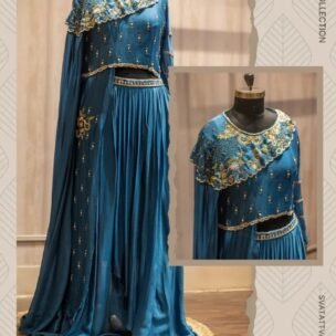 HAND-EMBROIDED 3 PIECE SUIT SET WITH GARARA STYLED PANTS - Image 3