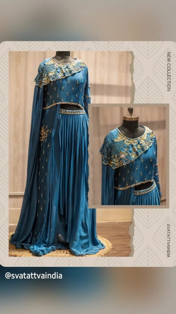 HAND-EMBROIDED 3 PIECE SUIT SET WITH GARARA STYLED PANTS