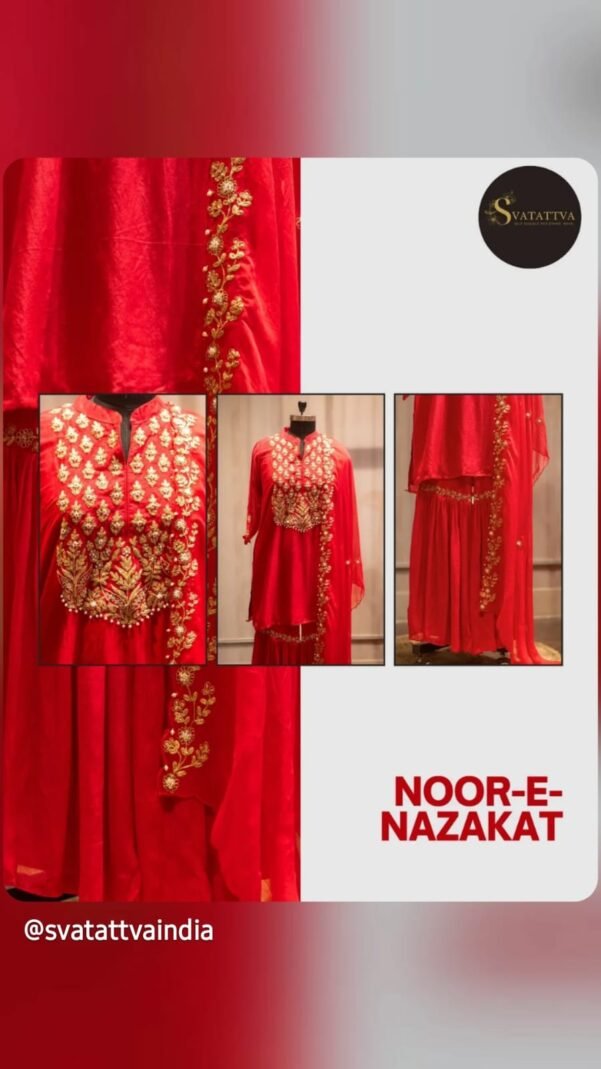 HAND-EMBROIDED 3 PIECE SUIT SET WITH GARARA STYLED PANTS