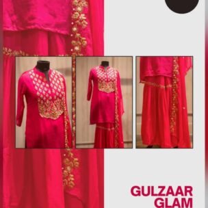 HAND-EMBROIDED 3 PIECE SUIT SET WITH GARARA STYLED PANTS - Image 2