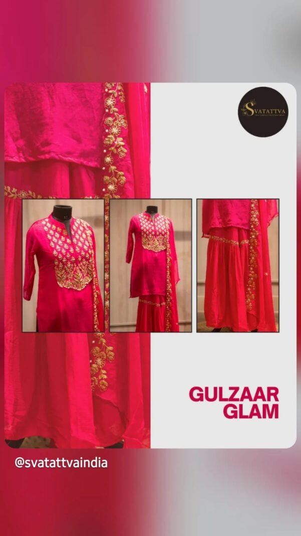 HAND-EMBROIDED 3 PIECE SUIT SET WITH GARARA STYLED PANTS