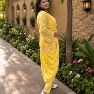 LAVISHING YELLOW WITH FULLY HAND-EMBROIDED HEAVY JACKET - Image 4