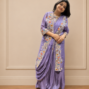 MAJESTIC LAVENDAR 3 PIECE INDO-WESTERN - Image 3