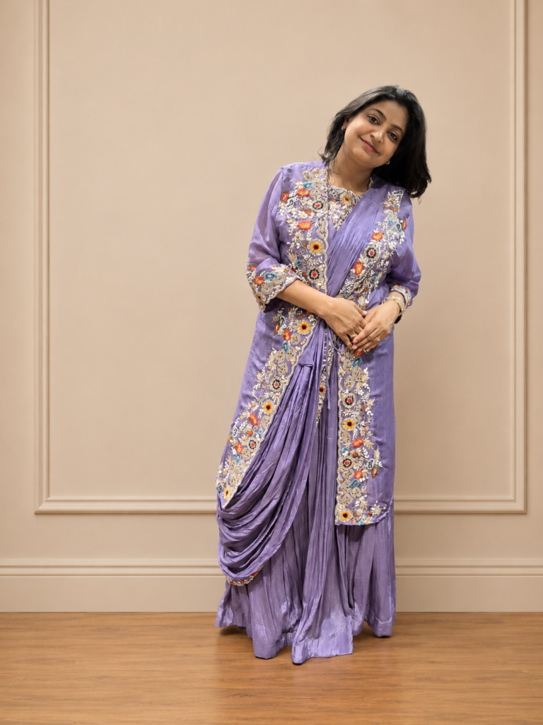 MAJESTIC LAVENDAR 3 PIECE INDO-WESTERN